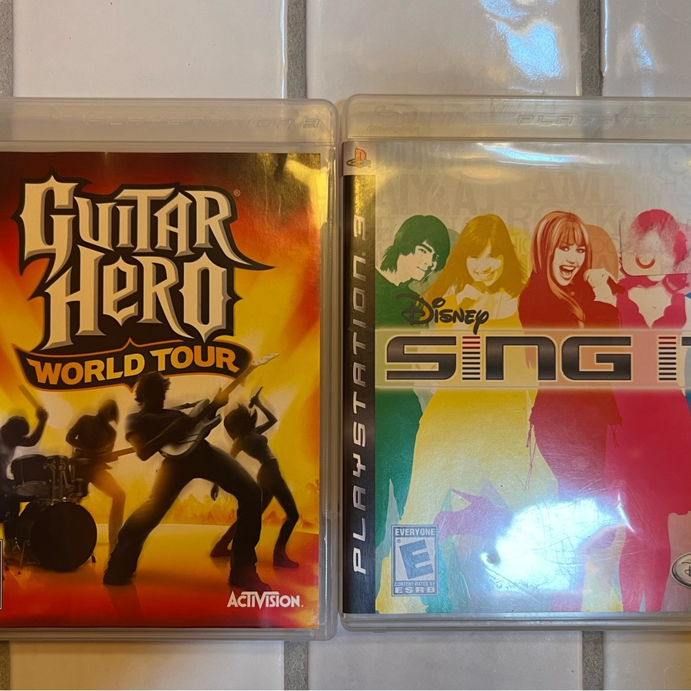 Sony Black guitar hero, and Disney sing it Video Games Collection